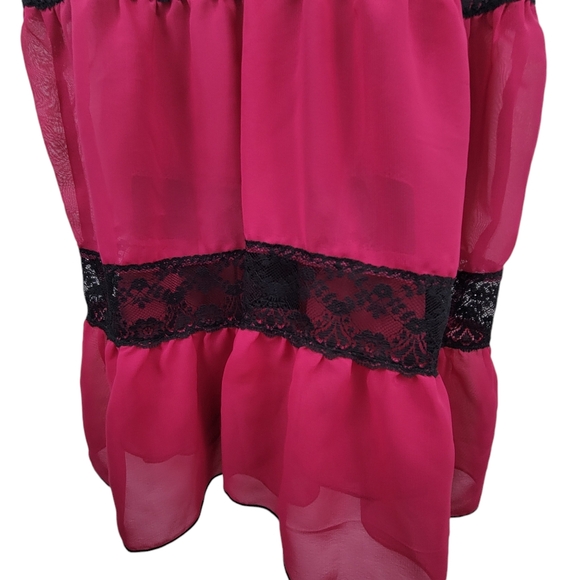 Secret Treasures Pink and Black PJ Top Size Medium - Picture 3 of 7